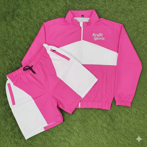 Ensemble de survêtement Rexfit Sports OEM personnalisé avec logo, veste coupe-vent et short en nylon pour homme, ensemble de survêtement d'été, vente en gros - Product Image 1