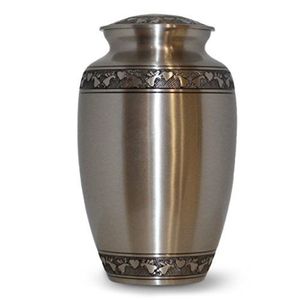 Wholesale Brushed Silver Metal Cremation Urns for Human Ashes Adult <b>Large</b> Funeral Urn Elegant Aluminum Memorial Urn with Lid - Product Image 6