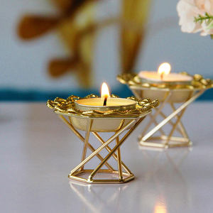 Lighting Accent Metal Unique Shape Gold Finish <b>Candle</b> <b>Holder</b> Centerpiece Home New Arrival Wedding and Party - Product Image 1