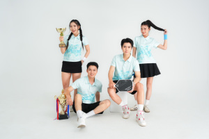 Vêtements de sport respirants et à séchage rapide en coton 100 % avec logo personnalisé en gros, imprimé animalier, à manches courtes, pour l'entraînement en équipe et les sports - Product Image 3