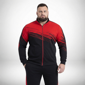 Veste de survêtement imprimée pour homme grande taille, col montant, en Spandex et Polyester, avec fermeture éclair, pour l'entraînement - Product Image 2