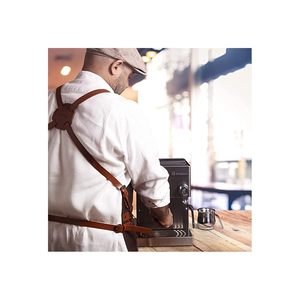 Hot Sale <b>Working</b> <b>Apron</b> With Adjustable Cross Back Leather Straps Wholesale Leather <b>Aprons</b> With 2 Large Pockets And Towel Strap - Product Image 5