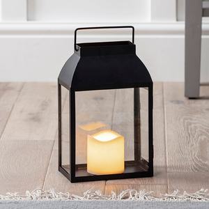 Lanternes porte-bougies élégantes en métal noir pour la vente en gros, décorations de table et de sol, lanternes classiques en verre transparent - Product Image 3