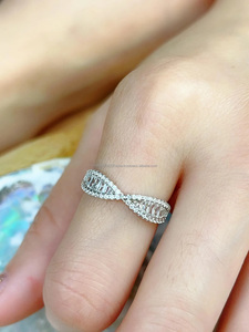 Infinity Moissanite Ring Women's 925 Silver Baguette Cut Channel Setting Engagement Band Classic Style Jewelry for <b>Gifts</b> - Product Image 1
