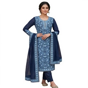 Premium Quality Designer Unstitched Kurta/Kurti Fabric Set Cotton <b>Silk</b> Dupatta Soft Breathable Material Fast Drying Party Modern - Product Image 6
