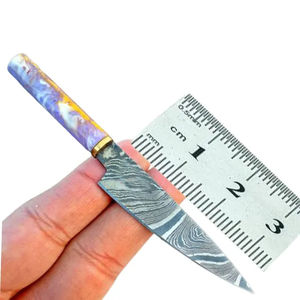 Couteau de Chef Personnalisé Fait Main Burraq DIY OEM en Acier Damas, Mini Couteau de Cuisine avec Manche Magnifique, Idéal pour un Cadeau - Product Image 1