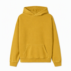 Sweat-shirt à capuche oversize pour homme, avec poche en polaire perlée, vêtement d'hiver décontracté, coupe classique, personnalisable - Product Image 3