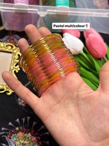 Fashion Wear Women Vintage Handmade <b>Glass</b> <b>Bangle</b> Set Chudiyan High-quality Wedding Artificial Jewelry Angel Theme Craft - Product Image 3