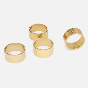 Juego de servilleteros modernos de metal plateado hueco al por mayor para decoración de mesas en bodas, fiestas, banquetes y suministros para cenas festivas - Product Image 3