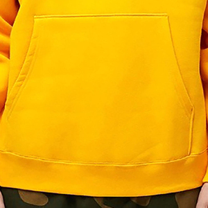 Sweat-shirt à capuche jaune pour homme avec broderie de lettres rouges, pull décontracté - Product Image 2