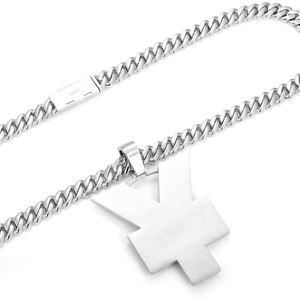 Colgante con Letra Y, Cristal, Micro Pavé, Aleación Chapada en Rodio, Amuleto Hiphop para Hombre, Joyería de Moda - Product Image 3