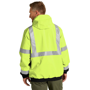 Veste de travail réfléchissante personnalisée pour hommes, haute visibilité, imperméable, avec éclairage LED, vêtements de travail hivernaux, veste de sécurité pour agents de sécurité - Product Image 2