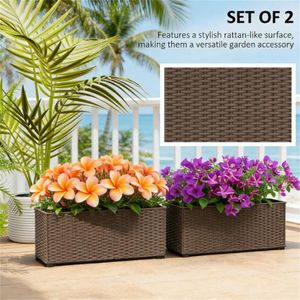 Set di 2 fioriere marroni da ringhiera, fioriere pensili e vasi inclusi (solo vasi) X2 - Product Image 2