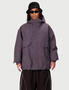 Veste de ski imperméable pour homme, couleur violet poussiéreux, à capuche, réfléchissante, en nylon thermique, pour snowboard, vêtements de ski d'extérieur - Product Image 1