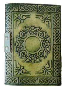 Handmade A5 Mini Leather <b>Journal</b> with Sewing Binding Deckle Edge Paper Vintage Green Diary for Men & Women-Gift - Product Image 5