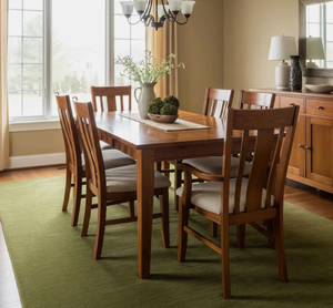 พรมขนสัตว์ทอมือลายเรขาคณิตสีเขียวทันสมัย เป็นมิตรกับสิ่งแวดล้อม กันลื่น นุ่มสบาย ขนปานกลาง ขนาดสั่งทำได้ ใช้ในบ้านหรือสำหรับละหมาด - Product Image 3