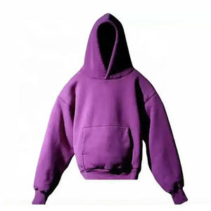 Hoodie court en molleton bouclette 500 g/m² pour homme, coupe ample, épaules tombantes, uni, lourd, vierge, fabricant de hoodies lourds - Product Image 2