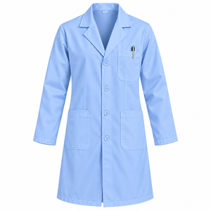 Bata de Laboratorio Profesional Unisex de Manga Larga, Uniforme Médico para Doctor y Enfermera con Múltiples Bolsillos para Hospital y Clínica - Product Image 1