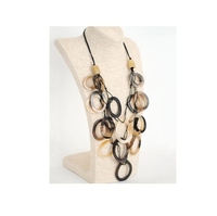 Collier en corne de buffle naturelle, écologique, fait main, design moderne, couleurs naturelles pour un look tendance, meilleur prix