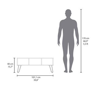 Table basse Vassel à deux étagères avec élégantes pieds en forme d'épingle à cheveux - Product Image 4