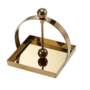 ที่วางผ้าเช็ดปากทองเหลืองทรงสี่เหลี่ยมขนาดใหญ่,ที่วางผ้าเช็ดปากพร้อมเคาน์เตอร์โต๊ะแบบแบนแขนถ่วงน้ำหนักสำหรับอาหารมื้อค่ำในครัว - Product Image 5