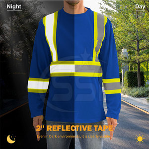 Sweat-shirt de sécurité haute visibilité pour le travail en extérieur, classe 2 ANSI, vêtements réfléchissants imperméables avec logo pour le personnel de terrain - Product Image 5