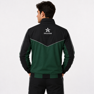 Vêtements d'extérieur performants, capuche et poignets ajustables, veste coupe-vent athlétique durable, veste streetwear bicolore au design tendance - Product Image 2