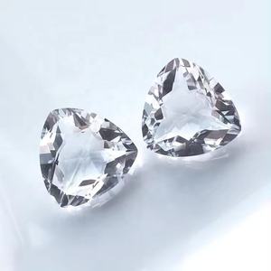 Pierre de quartz naturelle de 10 mm, taille triligne facettée, qualité AAA, pierre précieuse de quartz blanc pour la fabrication de pendentifs, bracelets, bijoux DIY - Product Image 3