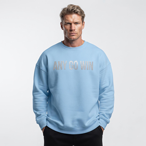 Sudadera Extra Grande con Estampado de Diamantes de Imitación Personalizada OEM para Hombre, Corte Holgado, Ropa de Invierno, Sudadera Informal de Manga Larga para Hombre - Product Image 2