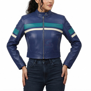 Chaquetas de cuero personalizadas de alta calidad, chaqueta de cuero genuino puro, talla grande, chaqueta de cuero profesional para mujer - Product Image 4