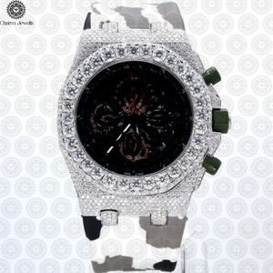 Charm Jewells Men's Luxury Stainless Steel <b>Watch</b> 45mm Round Case Sapphire Crystal <b>Mechanical</b> Chronograph Analog Dial - Product Image 1