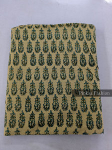 ผ้าพิมพ์ลายบล็อกออร์แกนิคจากราชสถาน ขายส่ง - ผ้าฝ้าย 100% พิมพ์ลายจาอีปุร์ สำหรับชุดฤดูร้อน ชุดผู้หญิง ชุดเด็กชาย และผ้าคลุม - Product Image 6