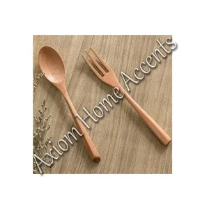 Cucharas de Madera Hechas a Mano con Mangos de Acero Inoxidable, Ideales para Servir Café, Té y Eventos de Boda, Axiom - Product Image 1