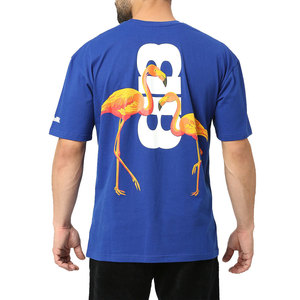Handsome Look Men's Royal Blue Short Sleeve O-Neck <b>T</b>-<b>Shirt</b> With White Letter Print Casual Regular Fit Cotton Puff Printing <b>Shirt</b> - Product Image 2