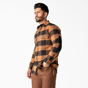 <b>Men's</b> Plaid <b>Flannel</b> Shirt <b>Jacket</b> Regular Fit Turn-down Collar Long Sleeve Casual Autumn Cotton Outerwear - Product Image 2