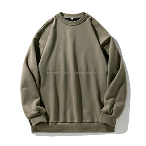 Men and Women 400G Heavy Crewneck 100% Cotton Sweater New Retro Style Loose Fit <b>American</b> <b>Hoodie</b> for Spring Customizable - Product Image 4