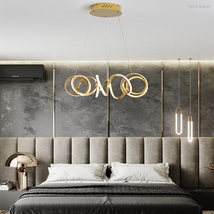 Metal Indoor Decoration Hanging Acrylic Nordic Modern Dimmable Led Chandelier Pendant Lights Oval Restaurant - Product Image 1