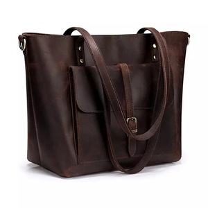 Sac fourre-tout unisexe en cuir véritable marron de luxe léger pour ordinateur portable, haute qualité, très vendu, pour affaires - Product Image 1