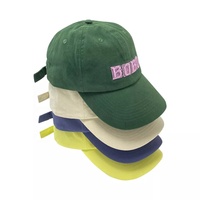 Casquette unisexe en toile de denim et velours côtelé personnalisée avec broderie 3D de personnage, logo imperméable, sport, extérieur, 100% coton, non structurée