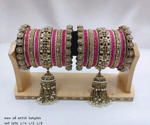 PADMAWATI BANGLES PRIVATE LIMITED Luxury Tungsten Gold Plated Women's Bangles Set Indian Bridal Engagement Wedding Party Gift - Product Image 1