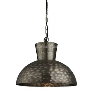 Lámpara de diseño clásico, decoración de alta calidad, colgante de hierro y metal, lámpara colgante chapada en peltre oscuro