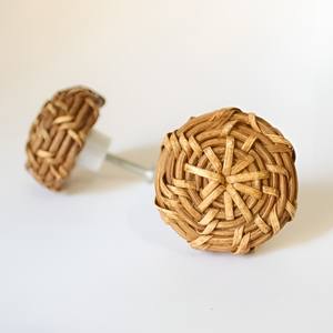 Tiradores para puertas de muebles, pomo de tirador de ratán, cajones, armarios, con tornillos - Product Image 3