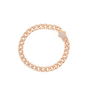 Bracelet chaîne plaqué or rose 0,84 carat avec fermoir flèche diamanté, bijoux unisexes de luxe pour tous les jours - Product Image 1