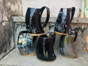 Mug élégant et écologique en corne classique avec poignée, pour hôtels et usage domestique – Mug premium au grain distinctif - Product Image 1
