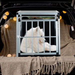 Scatola di trasporto in alluminio argento nero 35X25X27 nella scatola di trasporto per cani e gatti trasportini per animali domestici - Product Image 6