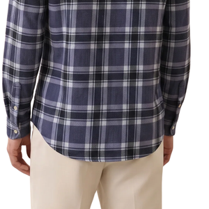 Camisa de Franela a Cuadros Azul Marino Personalizada para Hombre, Manga Larga, con Botones, Estilo Casual, Tela Suave Cepillada, Ropa de Calle para Exteriores - Product Image 6