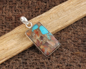 Pendentif en turquoise bleue naturelle en gros, serti en argent sterling 925, bijoux en pierres précieuses faits à la main, breloques vintage bohèmes - Product Image 5