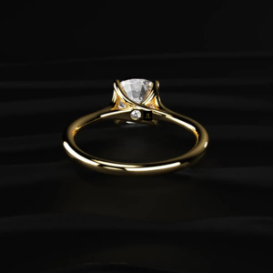 Anillo de diamante cultivado en laboratorio, corte cojín, solitario, con tallo dividido, en oro, plata, amarillo, blanco, rosa, con brillo deslumbrante y brillantez sostenible. - Product Image 4
