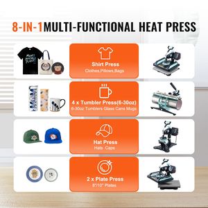 Pressa Termica Digitale 8 in 1 da 12 x 15 Pollici, Pressa per Tumbler da 30 oz con Rotazione a 360 Gradi per Trasferimento a Caldo su Magliette - Product Image 2