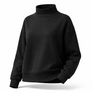 Sudadera Personalizada de Cuello Alto 100% Algodón Transpirable y Ecológica para Mujer - Venta al por Mayor Directa de Fábrica, Pedidos al por Mayor, Fabricante OEM - Product Image 3